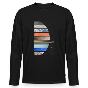 Planets of the Solar System - Men's Premium Organic Long Sleeve Shirt - black - Front - Nico (187cm)