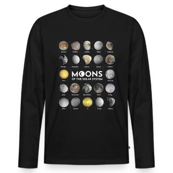 Lunes du système solaire - T-shirt manches longues Premium bio Homme - noir - Devant - Nico (187cm)