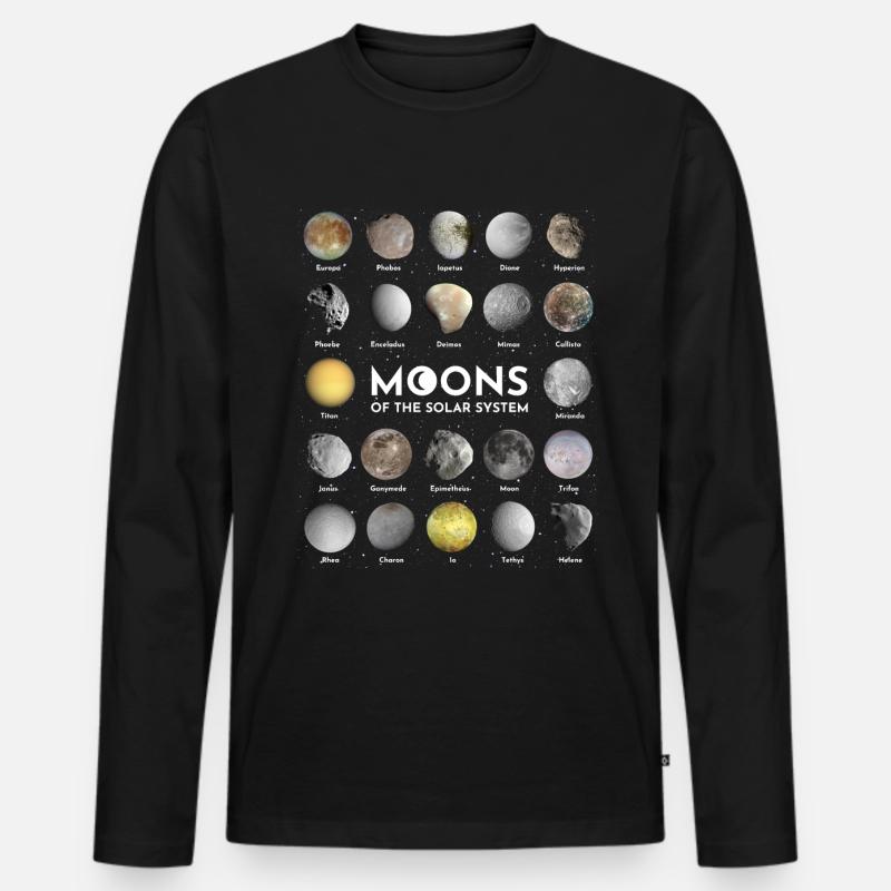 Monde des Sonnensystems - Männer Premium Bio Langarmshirt - Schwarz