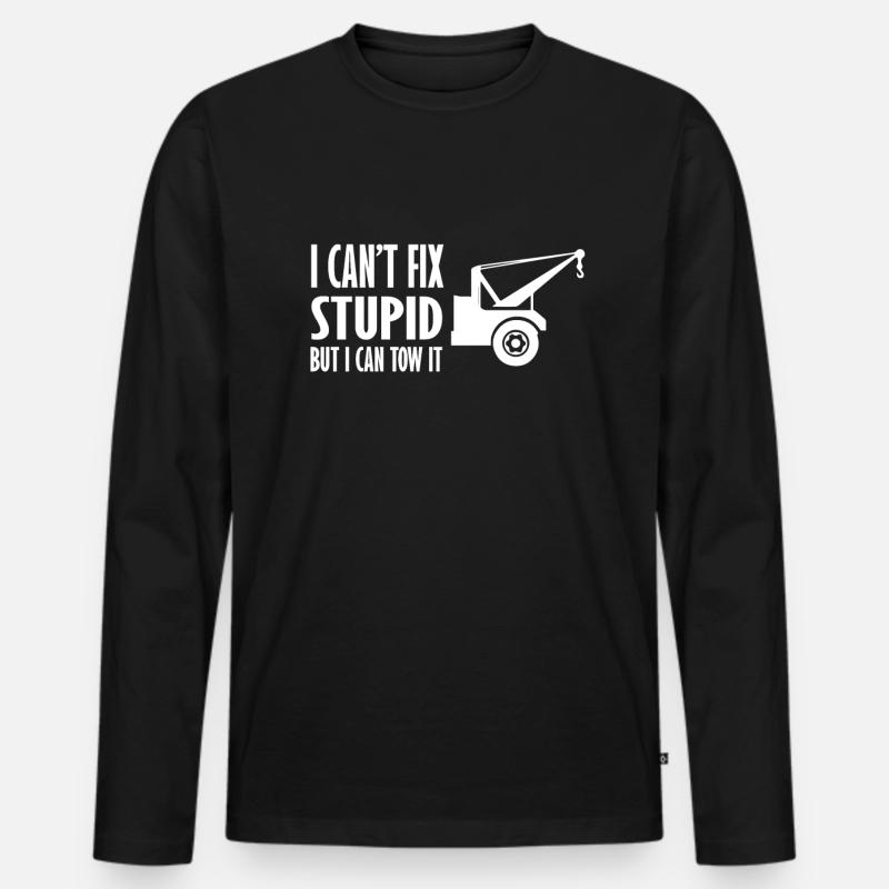 Abschleppwagen Abschleppdienst Abschlepper - Männer Premium Bio Langarmshirt - Schwarz