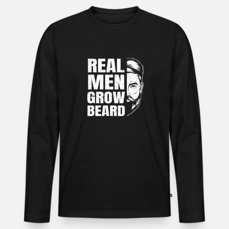 Vollbart Bart Bartträger Hipster Mann - Männer Premium Bio Langarmshirt - Schwarz