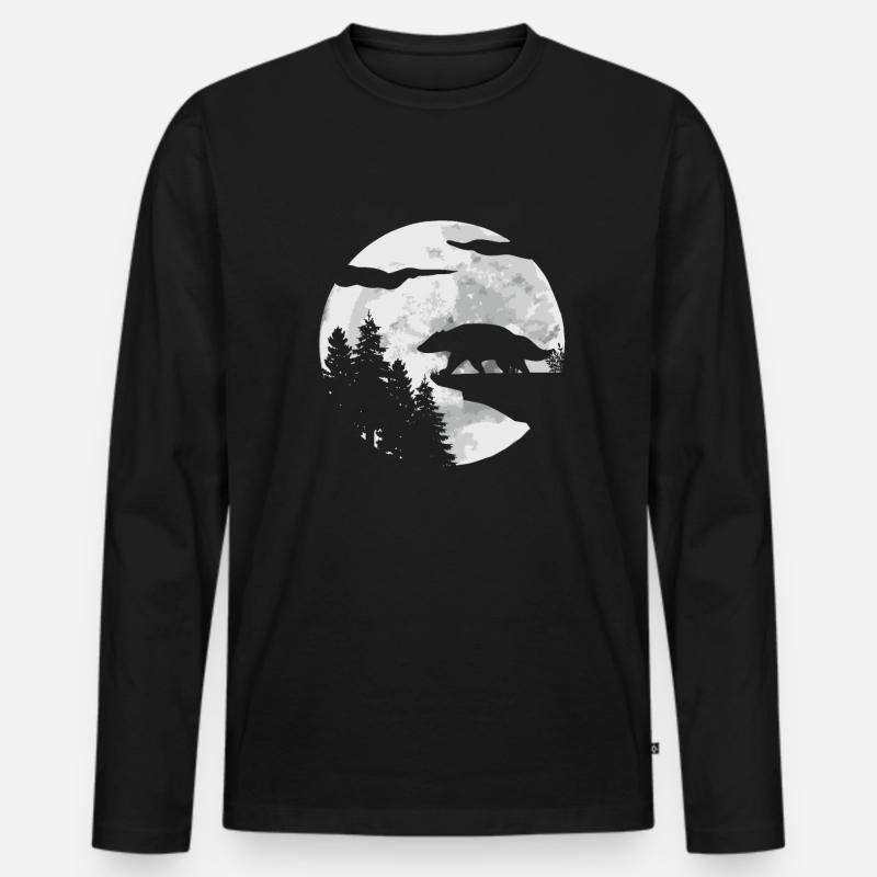 Honigdachs - Männer Premium Bio Langarmshirt - Schwarz