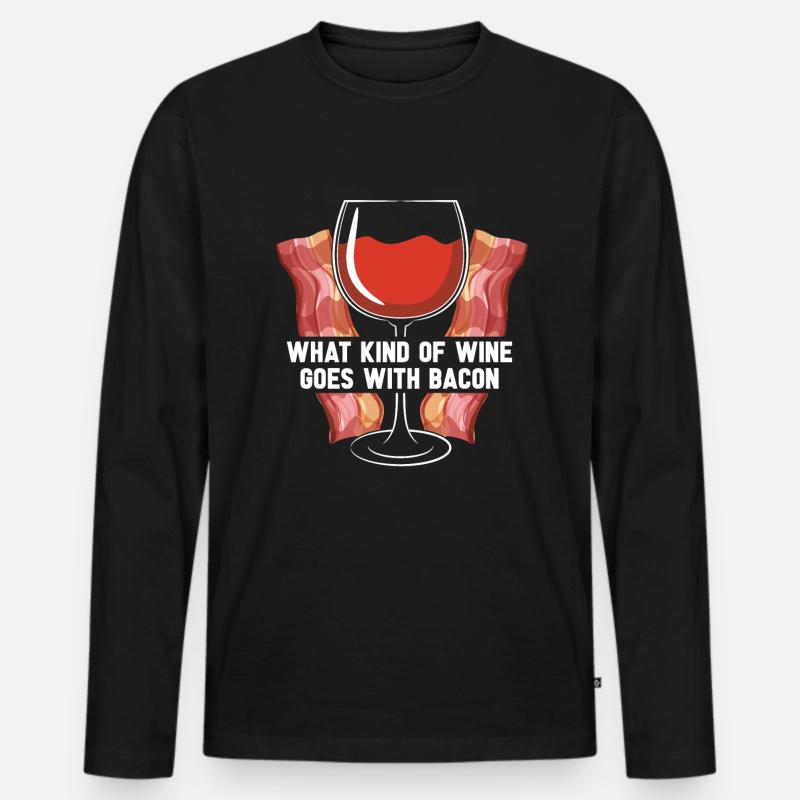 Bacon Speck Frühstück - Männer Premium Bio Langarmshirt - Schwarz