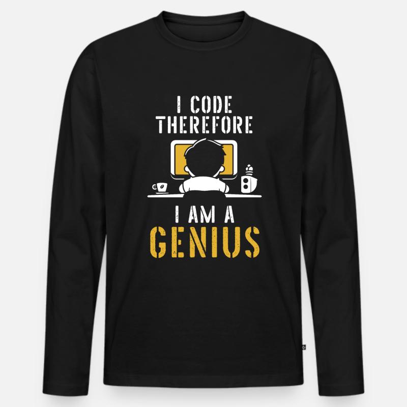 Programmer Coder Software Developer - Men's Premium Organic Long Sleeve Shirt - black