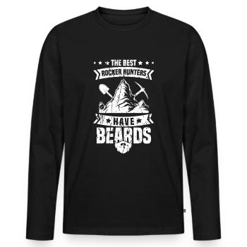 Geologist Stones Stone Collector Petrology - Men's Premium Organic Long Sleeve Shirt - black - Front - Nico (187cm)