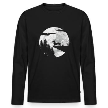 Teckel teckel viennois Teckel Rauhhaardackel - T-shirt manches longues Premium bio Homme - noir - Devant - Nico (187cm)