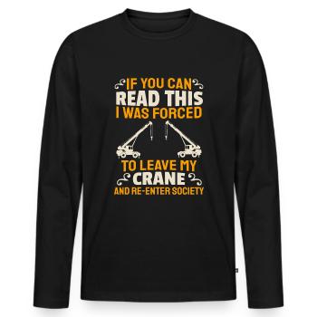 Crane Construction Crane Crane Operator Crane Operator - Men's Premium Organic Long Sleeve Shirt - black - Front - Nico (187cm)