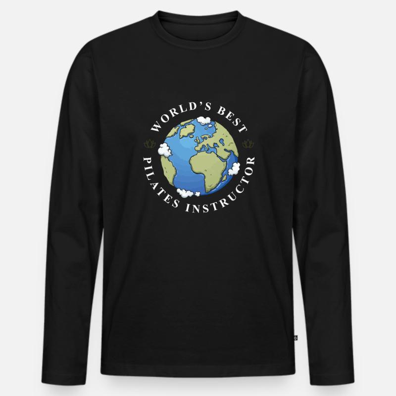 Pilates Trainer - Männer Premium Bio Langarmshirt - Schwarz