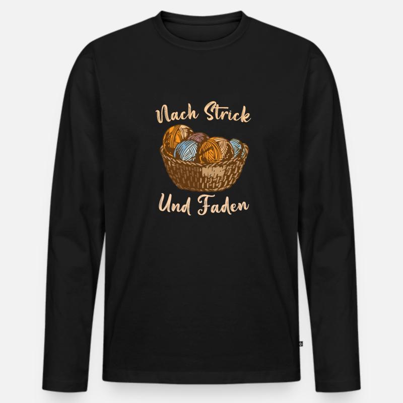 Stricken - Männer Premium Bio Langarmshirt - Schwarz