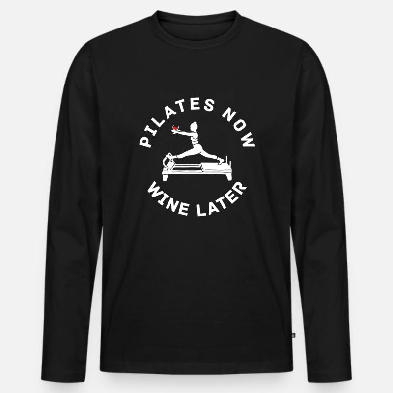 Pilates Trainer - Männer Premium Bio Langarmshirt - Schwarz