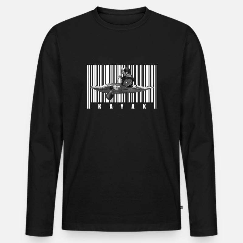 Kajak Kayak - Männer Premium Bio Langarmshirt - Schwarz