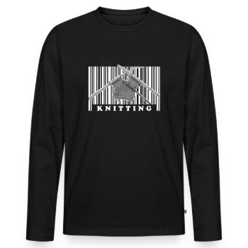 Knit - Men's Premium Organic Long Sleeve Shirt - black - Front - Nico (187cm)