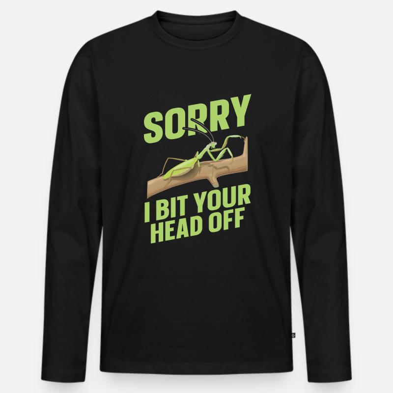 Gottesanbeterin - Männer Premium Bio Langarmshirt - Schwarz