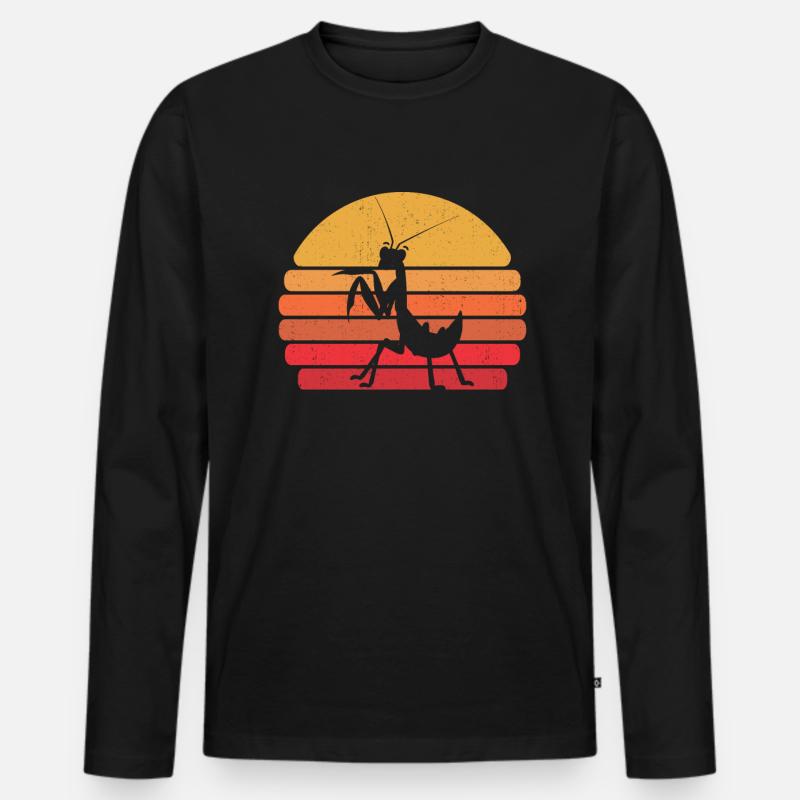 Gottesanbeterin - Männer Premium Bio Langarmshirt - Schwarz