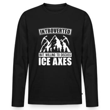 Ice climbing Mountaineering Climbing Mountaineers - Men's Premium Organic Long Sleeve Shirt - black - Front - Nico (187cm)