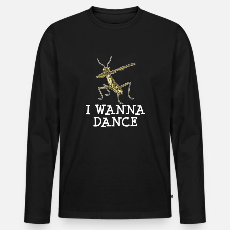 Gottesanbeterin - Männer Premium Bio Langarmshirt - Schwarz