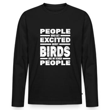 Ornithologues ornithologue ornithologues ornithologiques - T-shirt manches longues Premium bio Homme - noir - Devant - Nico (187cm)