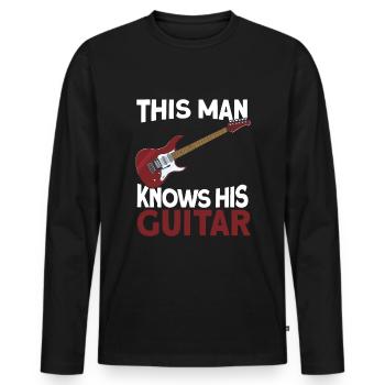 Electric Guitar Electric Guitar Guitarist Guitar - Men's Premium Organic Long Sleeve Shirt - black - Front - Nico (187cm)