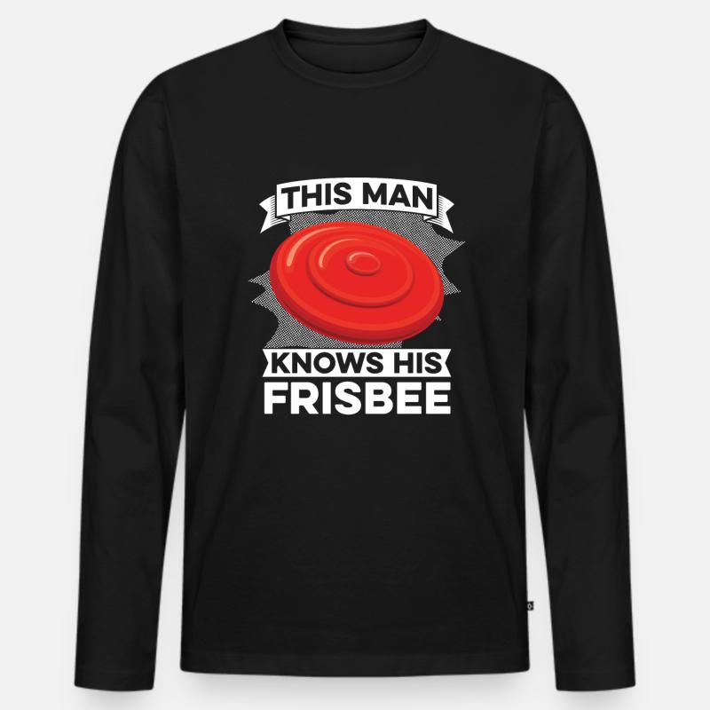 Frisbee - Männer Premium Bio Langarmshirt - Schwarz