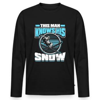 Ski Skiing Skis - Men's Premium Organic Long Sleeve Shirt - black - Front - Nico (187cm)