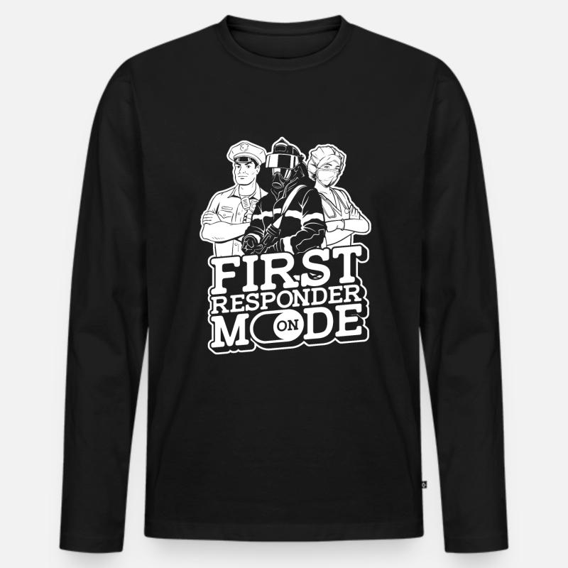Systemrelevant Sanitäter Notdienst Notfall - Männer Premium Bio Langarmshirt - Schwarz