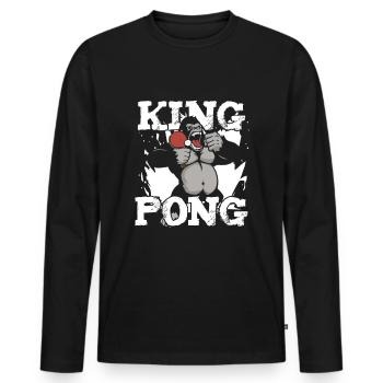 Table Tennis Ping Pong - T-shirt manches longues Premium bio Homme - noir - Devant - Nico (187cm)