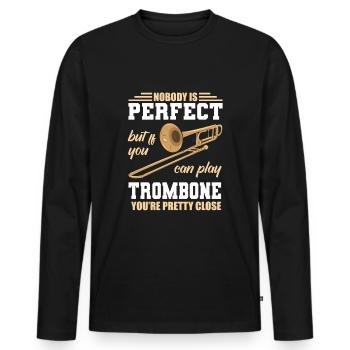 Trombone - T-shirt manches longues Premium bio Homme - noir - Devant - Nico (187cm)