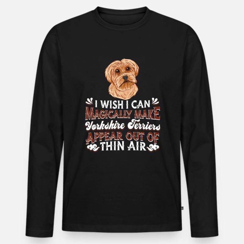 Yorkshire Terrier Hund - Männer Premium Bio Langarmshirt - Schwarz