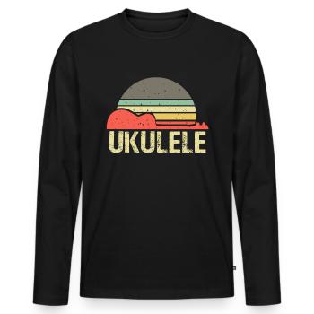 Ukulele - Männer Premium Bio Langarmshirt - Schwarz - Vorne - Nico (187cm)