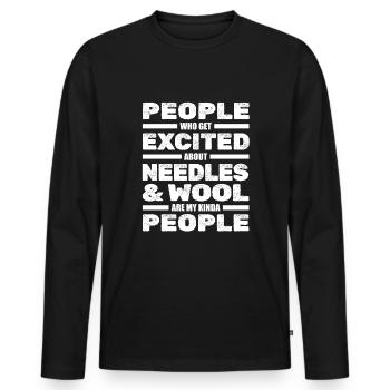 Knit - Men's Premium Organic Long Sleeve Shirt - black - Front - Nico (187cm)