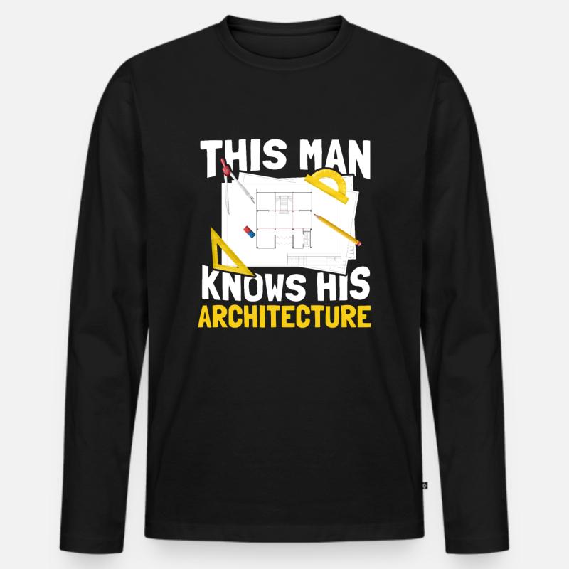 Architekt - Männer Premium Bio Langarmshirt - Schwarz