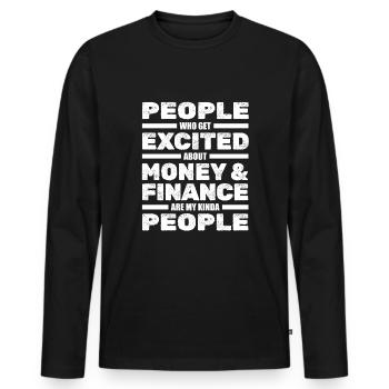 Comptabilité Comptable Impôts - T-shirt manches longues Premium bio Homme - noir - Devant - Nico (187cm)