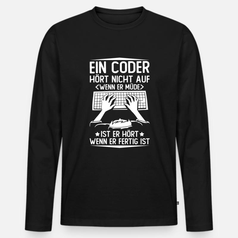 Programmierer Coder Software Entwickler - Männer Premium Bio Langarmshirt - Schwarz