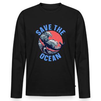 Marine biology - Men's Premium Organic Long Sleeve Shirt - black - Front - Nico (187cm)