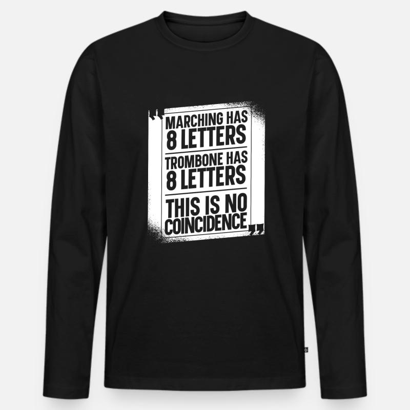 Posaune - Männer Premium Bio Langarmshirt - Schwarz