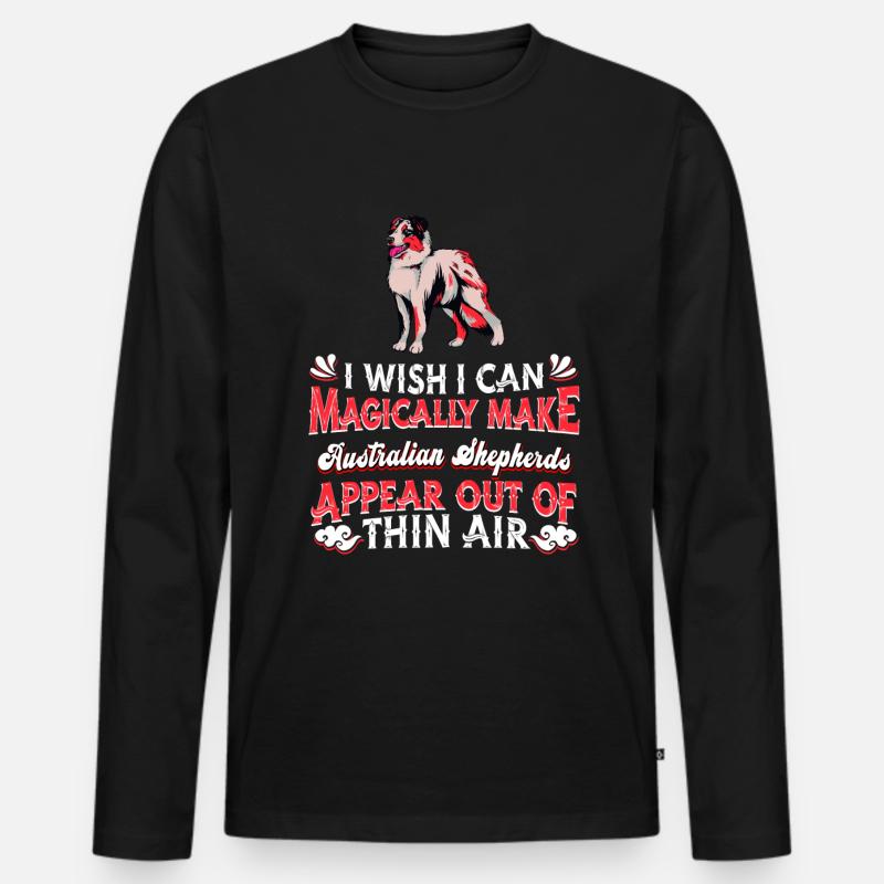 Australian Shepherd Hund - Männer Premium Bio Langarmshirt - Schwarz