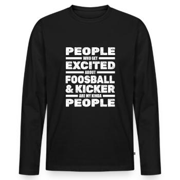 Baby-foot baby-foot Wuzzler - T-shirt manches longues Premium bio Homme - noir - Devant - Nico (187cm)