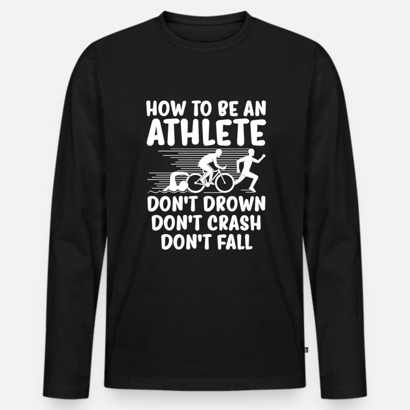 Triathlon - Männer Premium Bio Langarmshirt - Schwarz