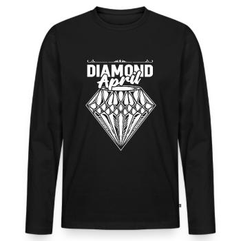 Pierres précieuses - T-shirt manches longues Premium bio Homme - noir - Devant - Nico (187cm)
