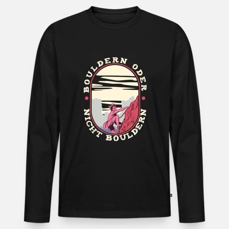 Bouldern - Männer Premium Bio Langarmshirt - Schwarz