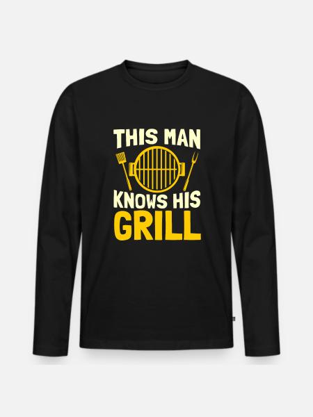 Grill grill master BBQ - Men's Premium Organic Long Sleeve Shirt - black