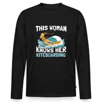 Kitesurfen Kiteboarding Kite Kiten - Männer Premium Bio Langarmshirt - Schwarz - Vorne - Nico (187cm)