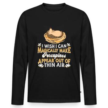 Porcupine - Men's Premium Organic Long Sleeve Shirt - black - Front - Nico (187cm)