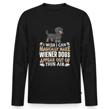 Teckel teckel viennois Teckel Rauhhaardackel - T-shirt manches longues Premium bio Homme - noir - Devant - Nico (187cm)