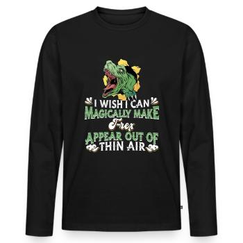 T-Rex Tyrannosaurus Rex - Männer Premium Bio Langarmshirt - Schwarz - Vorne - Nico (187cm)