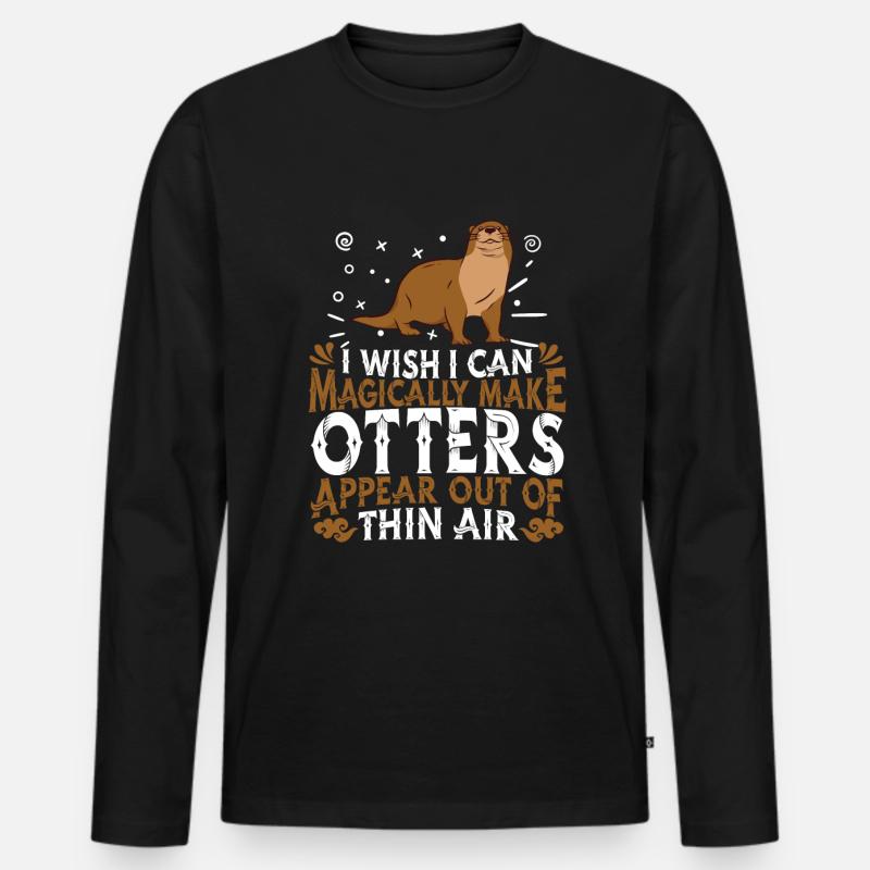 Otter - Männer Premium Bio Langarmshirt - Schwarz