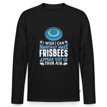 Frisbee - Men's Premium Organic Long Sleeve Shirt - black - Front - Nico (187cm)