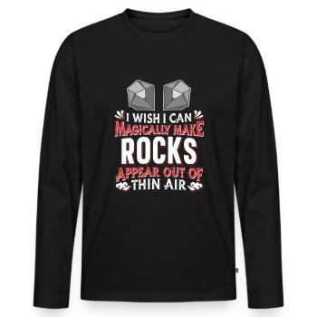 Geologist Stones Stone Collector Petrology - Men's Premium Organic Long Sleeve Shirt - black - Front - Nico (187cm)