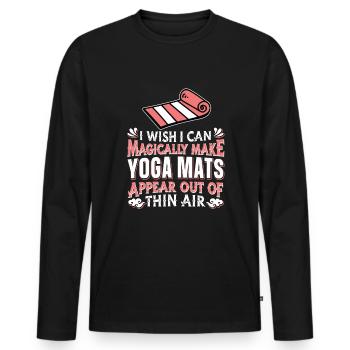 Yoga Yogi - Men's Premium Organic Long Sleeve Shirt - black - Front - Nico (187cm)