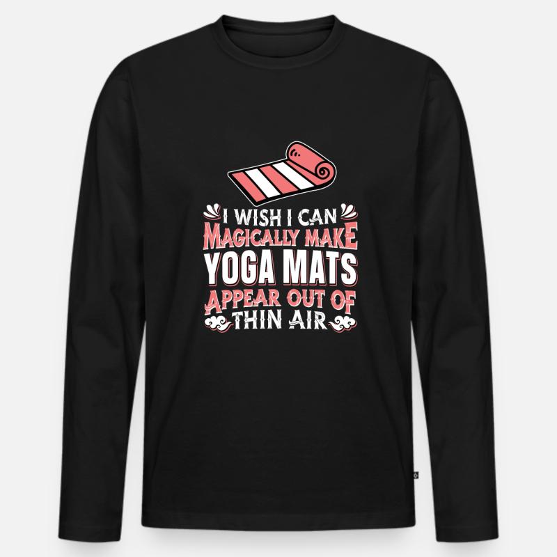 Yoga Yogi - Männer Premium Bio Langarmshirt - Schwarz